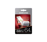 Samsung EVO Plus 64 GB microSDXC UHS-I U3 Memory Card with Adapter, Red/White