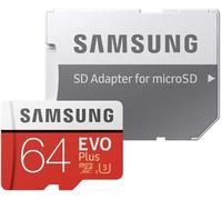Samsung EVO Plus 64 GB microSDXC UHS-I U3 SD Card with Adapter- 10 YEAR WARRANTY