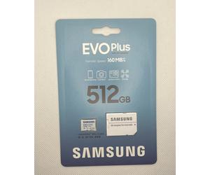 Samsung EVO Plus microSD Card 512GB 160MB/s + SD Adapter -New&sealed