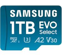 Samsung EVO Select (2024) microSD card + SD Adapter, 1 TB, UHS-I U3, 4K UHD, Full HD, 160 MB/s Read, Memory card for smartphones, tablets and laptops, MB-ME1T0SA/EU