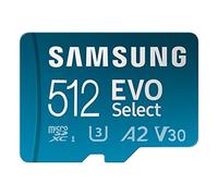 Samsung EVO Select (2024) microSD card + SD adapter, 512GB, Memory card for smartphone and tablet, UHS-I U3, 4K UHD, Full HD, 160 MB/s Read, MB-ME512SA/EU
