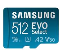 Samsung EVO Select 512GB microSDXC Memory Card - 130MB/s, UHS-I U3, Full HD & 4K UHD, with SD Adapter, Blue, New