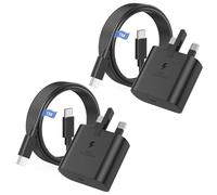 Samsung Fast Charge, 2Pack USB C Charger Plug and Cable 1M USBC to Type C Charging Lead for Galaxy S25/S24/S23/S22/S21/S20/A17/A16/A15/A22/A23/A25/A26/A32/A33/A34/A35/A36/A52/A53/A54/A55/A56/A05S