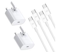 Samsung Fast Charger, 2Pack USB C Charging Plug UK and 2M Long Cable USBC to Type C for Samsung Galaxy S25 S24 S23 S22 S21 S20 A32 A33 A34 A35 A36 A56