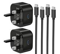 Samsung Fast Charger Plug and Cable 2Pack, Super Fast Charging for Samsung Galaxy S25/S24/S23/S22/S21/S20/A17/A16/A15/A32/A33/A34/A35/A36/A52/A53/A54/A55/A56/A25/A26, Type C Lead 1M and Plug USB C PD
