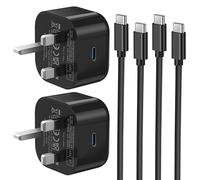 Samsung Fast Charger Plug and Cable 2Pack, USB C PD Charging Plug with Type C USBC Lead for Samsung Galaxy S24/S23/S22/S21/S20 fe/A16/A15/A14/A13/A12/A32/A33/A34/A35/A52/A53/A54/A55/A20E/A21S/A05S