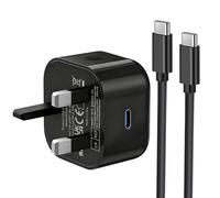 Samsung Fast Charger Plug and Cable USB C 1M for Samsung Galaxy S26 S25 S24 S23 S22 S21 S20 A17 A16 A15 A32 A33 A34 A35 A36 A52 A53 A54 A55 A56 A26 A25 A41 A40, Type C Plug UK with USBC Charging Lead