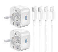 Samsung Fast Charger USBC, 2Pack Samsung Charging Plug and Cable 1M for Galaxy S25/S24/S23/S22/S21/S20/A17/A16/A23/A24/A25/A26/A32/A33/A34/A35/A36/A52/A53/A54/A55/A56, USBC Plug UK with Type C Lead