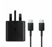 Samsung Galaxy A05s Charger, Genuine Samsung 25W USB-C Super Fast UK Mains Wall Charger & USB-C to C Cable for Galaxy A05s, A35 5G, A55 5G & Also includes Braided Type C Cable