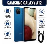 Samsung Galaxy A12 SIM Free Android Smartphone 64 GB, Blue (UK Version)