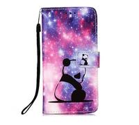 Samsung Galaxy A16 5G Case, 3D Painted Shock-Absorption Flip PU Leather Notebook Wallet Cases Folio Magnetic Protective Cover Bumper with Stand Card Holder Slots for Samsung Galaxy A16 5G Sky Panda