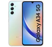 Samsung Galaxy A34 5G 8GB RAM, 128GB Storage, Dual Sim, Awesome Silver - Unlocked - (International Model), New