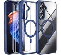 Samsung Galaxy A35 5G/A55 5G Case with Screen Protector, Military Shockproof Rugged Heavy Duty Protection Slim Clear Cover Phone Case (Blue)