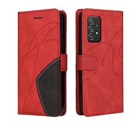 Samsung Galaxy A52s/A52 Wallet Case, Soft Leather Wallet Case Flip Folding Shockproof Cover with Credit Card Slots Stand Magnetic Protective Compatible with Samsung A52s/A52 5G Phone Case, Red