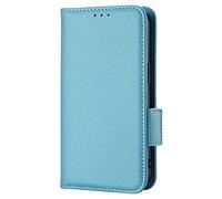 Samsung Galaxy A54 5G Case, Litchi Pattern Soft Leather Wallet Case TPU Bumper Notebook Flip Shockproof Protective Phone Cover for Samsung Galaxy A54 5G with Card Slots Magnetic Stand, Light Blue