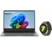 Samsung Galaxy Book5 Copilot+ 15.6" Laptop - Arrow Lake U Intel® Core™ Ultra 5 225U, 512GB SSD, 16 GB RAM - Moonstone Grey - [2025] - With Galaxy Watch7 GPS - 44mm - Green (SM-L310NZGAEUA), Grey