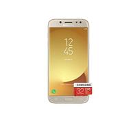 Samsung Galaxy J5 (2017) Single SIM 16GB 5.2-Inch Android 7.0 UK Version Sim-Free Smartphone - Gold with 32GB Memory Card (Amazon Memory Edition)