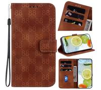 Samsung Galaxy M15/F15 Case, Shockproof Premium PU Leather Embossed Eight Number Kickstand Feature Flip Folio Wallet Book Phone Case Protective Cover with Card Holder for Samsung Galaxy M15/F15 brown