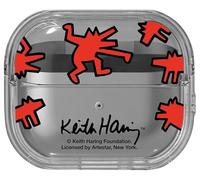 Samsung Galaxy Official Keith Haring Slickback Clear Case for Galaxy Buds3 | Buds3 Pro, Red