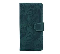 Samsung Galaxy S20 FE Case, Cute Animal Tiger Pattern Design Flip Case Shockproof PU Leather Book Wallet Phone Cover with Card Slots Magnetic Stand Protective Case Bumper for Samsung S20 FE, Green