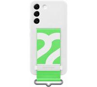 Samsung Galaxy S22 Silicone Back Case Cover With Strap White Official