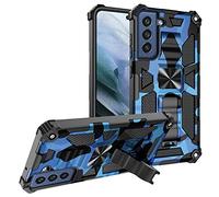 Samsung Galaxy S24 Plus / S24+ 5G Case, Camouflage Design Military Grade Drop Protective Cover Soft TPU Hard PC Tough Armor Shockproof Phone Case for Galaxy S24 Plus 5G with Kickstand, Blue