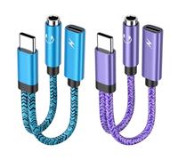 Samsung Galaxy S25 Ultra USB C to 3.5mm Audio Adapter USB C Headphone Jack Adapter Fast Charging for Samsung Galaxy A17 A36 A26 A16 S25FE S25 Plus S24 Ultra S24FE S23FE S22 A15, with 20W Dongle Cable