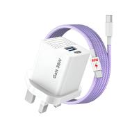 Samsung Galaxy S26 S26 Ultra 36W Fast Charger Plug with 60W Type C Fast Charging Cable USB C Cable Plug GaN Dual Port USB-C/A for Samsung Galaxy S26 S26+ S25 S24 S23 A57 A37 A56 A36 A55 A35 UK Adapter