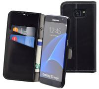 Samsung Galaxy S7 Edge Case Book Leather Bag Cover Wallet Case in Black