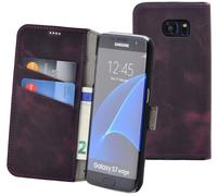 Samsung Galaxy S7 Edge Case Book Leather Bag Wallet Case in Antique Purple