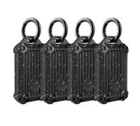 Samsung Galaxy SmartTag2 Waterproof Mount Case Holder Scratch Resistant Cover with Keychain for Keys, Wallet, Luggage, Black, 4 Pieces
