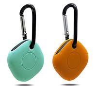 Samsung Galaxy SmartTags Cases - Doweiss 2 Pack (Orange + Mint Green), Premium Rubber Protective Covers with Keychain Clips