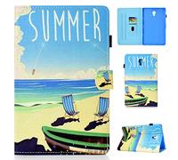 Samsung Galaxy Tab A 10.5 Case -PU Leather Soft TPU Slim Cover with Auto Wake/Sleep Function for Samsung Galaxy Tab A SM-T590 / SM-T595 10.5 Inch 2018-Beach 2