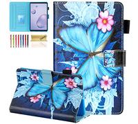 Samsung Galaxy Tab A 8.4 2020 Case, SM-T307 Dteck Slim Folio Stand Premium PU Leather Case with Card Holders, Blue Butterfly