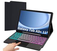 Samsung Galaxy Tab A9+ 5G/A9 Plus 11 Inch Keyboard Case: 3 Zone 7 Colors Backlit Keyboard for Galaxy Tab A9+ Plus 2023 11 Inch - Detachable Smart Touchpad Case