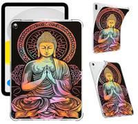 Samsung Galaxy Tab A9 8.7 inch 2023 Clear Case, S Pen Charging Soft TPU Case Cover Printed Pattern Slim Shockproof Scratch Resistant Transparent Case Buddha