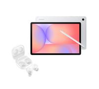 SAMSUNG Galaxy Tab S10 Lite + Galaxy Buds FE White, AI Tablet, 6GB Memory, 128GB Storage, 10.9" 90Hz display, S Pen Included, Long Battery Life, Silver, 3 Year Extended Warranty (UK Version)