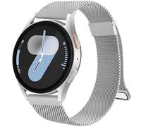 Samsung Galaxy Watch 7 / 6 Strap, 40mm / 44mm, 43mm / 47mm Classic, Stainless Steel Replacement Band with Enhanced Magnet (Silver)