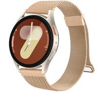 Samsung Galaxy Watch 7 / 6 Strap, 40mm / 44mm, 43mm / 47mm Classic, Stainless Steel Replacement Band with Enhanced Magnet (Rose Gold)