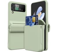 TECHGEAR for Samsung Galaxy Z Flip 4 Card Holder Case [2x Card Wallet Case] Premium Hybrid Tough Rugged Protective Bumper Case [Hinge Cover] Heavy Duty Protection for Samsung Galaxy Z Flip4 (Green)