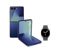 Samsung Galaxy Z Flip7 with Watch8,Thin & Light Foldable Design,Large Cover Screen,50MP Camera,256GB Storage,12GB Memory,4300mAh Battery,Blue Shadow,3 Year Extended Warranty (UK Version)