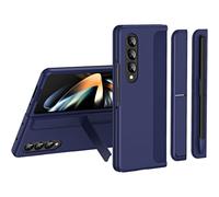 Samsung Galaxy Z Fold 4 Phone Case, [Interchangeable S-Pen Holder / Kickstand] [Front Screen Frame] Ultra-thin Hard PC Bumper Full Protective Cover