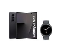 Samsung Galaxy Z Fold7 AI Phone and Watch 8, Thin and Light Foldable Design, Large Screen, 200MP Camera, 256GB Storage, 12GB Ram, Jet Black, 3 Year Extended Warranty (UK Version)