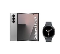 Samsung Galaxy Z Fold7 AI Phone and Watch 8, Thin and Light Foldable Design, Large Screen, 200MP Camera, 256GB Storage, 12GB Ram, Silver Shadow, 3 Year Extended Warranty (UK Version)