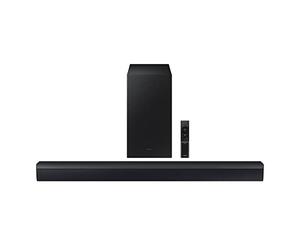 Samsung HW-C450 2.1ch Soundbar w/DTS Virtual X, Subwoofer Included, Bass Boost, Adaptive Sound Lite, Game Mode, Bluetooth, Wireless Surround Sound Compatible (Newest Model),Black