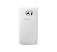 Samsung Leather-Effect Flip Folio Wallet Case Cover with Credit Card Slots for Galaxy S6 - White