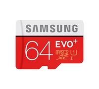 Samsung Memory 64 GB EVO Plus MicroSDXC UHS-I Grade 1 Class 10 Memory Card with SD Adapter - Black/Red/White