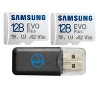 Samsung Micro EVO Plus 128GB Card (2 Pack) Works with GoPro Hero 10 Black Bone, Hero 11, Hero 11 Mini Action Cam (MB-MC128KA) C10 U3 A2 4K Bundle with 1 Everything But Stromboli MicroSDXC Card Reader