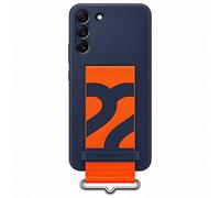 Official Samsung Galaxy S22 Plus Silicone Cover Case with Strap - Navy