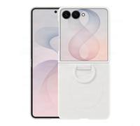 Samsung Official Silicone Ring Magnet Case for Galaxy Z Flip8 Cream | Soft touch Silicone Case with integrated magnet for Qi2 wireless charging & magnet accessories